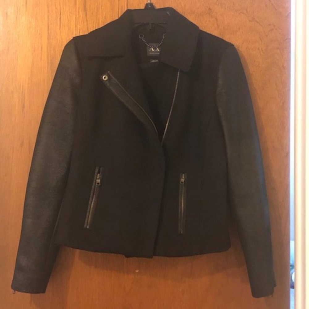 Armani Exchange Black Motorcycle Jacket.